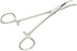 Apical Set of Kelly Forceps Locking Tweezers Clamp, Silver, Straight &Curved, 5-1/2 Inch